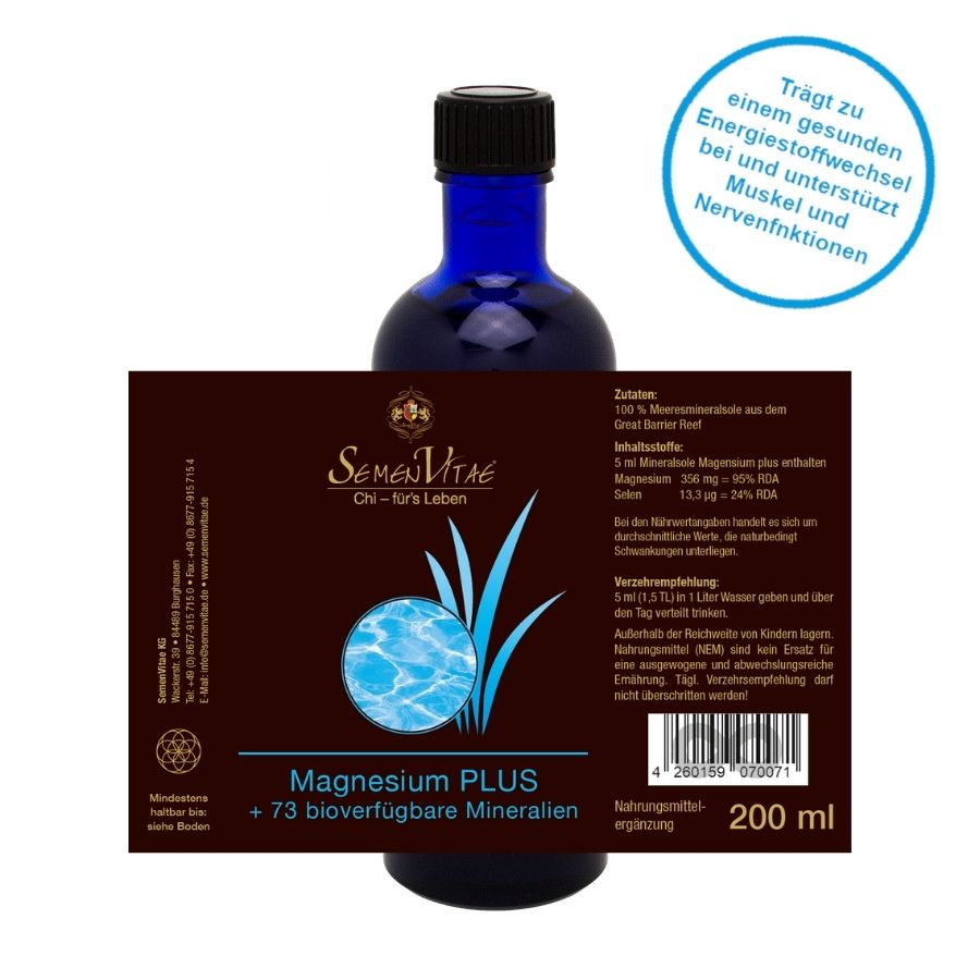 Mineralsole Magnesium plus 200ml Etikett